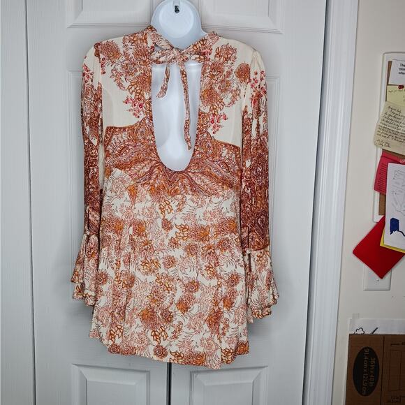 Free People Lady Luck Boho Paisley Tunic Dress/ Top Sz XS/S - Picture 5 of 11